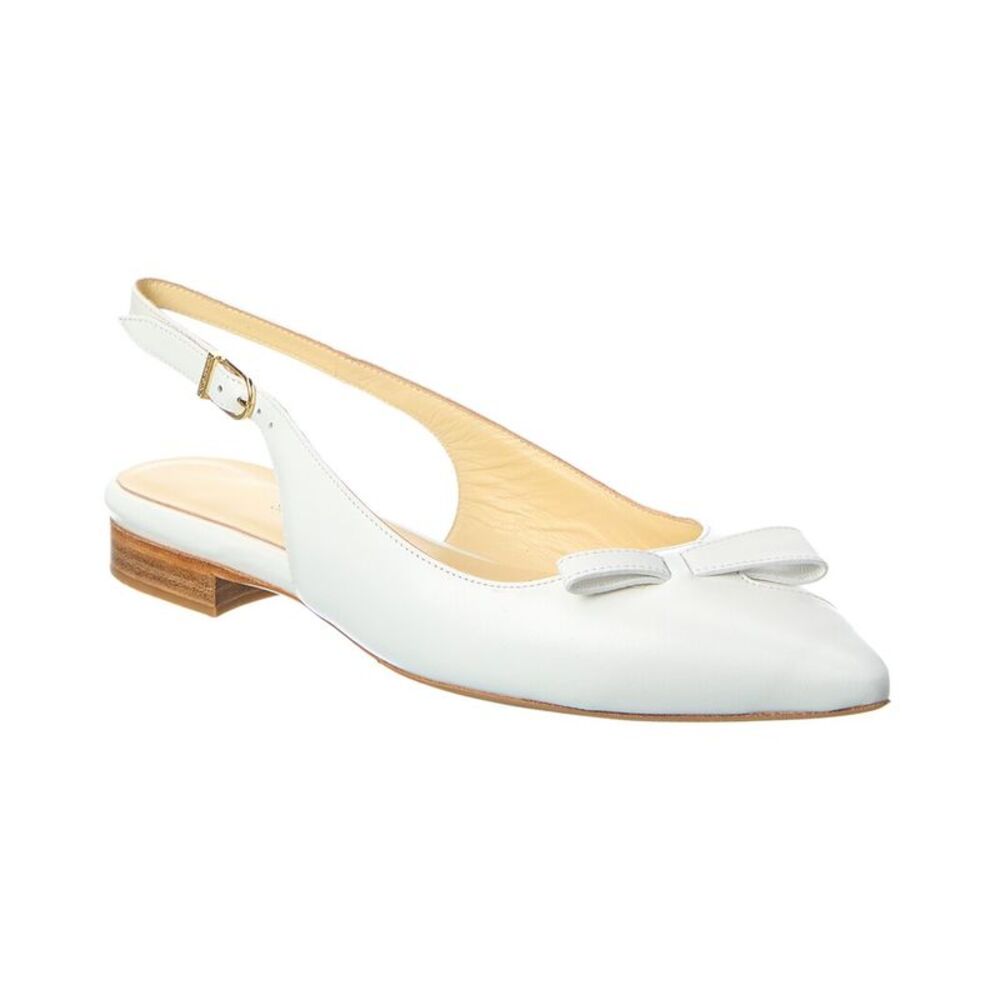 Sarah Flint Leather Slingback Flat, White